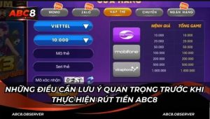 Hướng dẫn cách thức rút tiền ABC8 từ A - Z